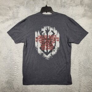 BC Bomb Skull Graphic Shirt Mens‎ Gray Crew Neck Short Sleeve Printed Top